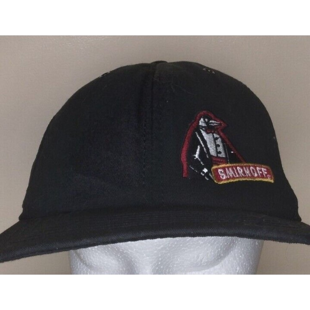 Vintage Smirnoff Snapback Hat Cap black Made in USA